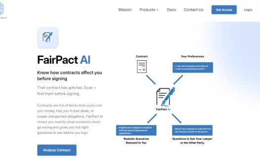FairPact AI：AI智能合同分析平台，帮助您在签署合同前识别潜在风险条款
