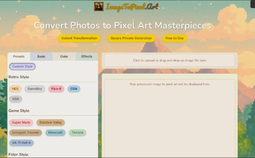 ImageToPixel:像素图片生成器,免费的图片转像素画在线一键生成工具