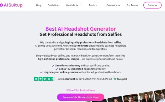 AI SuitUp：AI头像生成， 只需自拍即可获得高质量的专业形象照