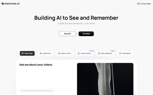 Memories AI:AI视频分析工具,帮助您分析视频内容、获取记忆并生成长时段视频信息