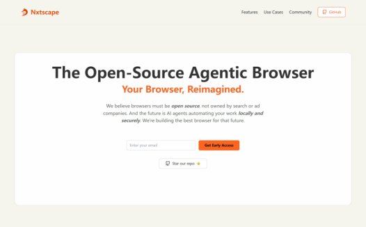 Nxtscape：开源的AI智能体浏览器，主打本地 AI Agent和隐私保护