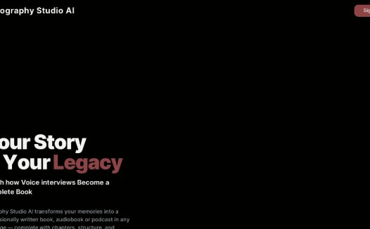 Biography Studio AI：语音转文字工具，将人生故事转化为一本完整的书籍、有声书或播客