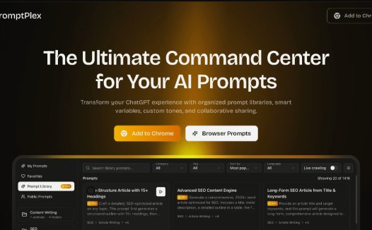 PromptPlex：一款Chrome扩展程序，用于组织和管理AI提示词