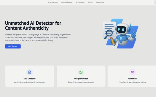 GPT Detector:AI检测工具,精准识别ChatGPT、Claude、DeepSeek等AI生成文本和图像