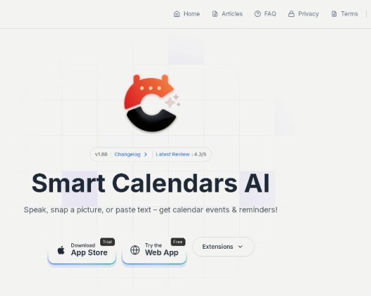 Smart Calendars AI：AI智能日历和规划工具，通过说话、拍照或粘贴文本获取日历事件和提醒