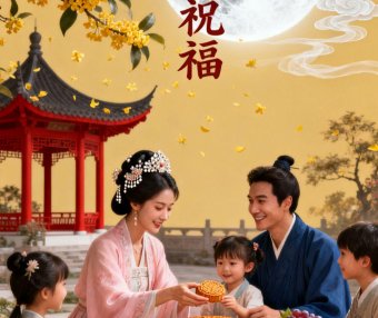 AI绘画提示词分享，8组高质量中秋节海报素材