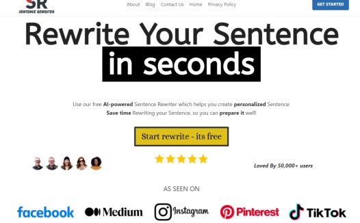 Sentence Rewriter：AI写作工具，提升写作效率、让你的文字更具吸引力