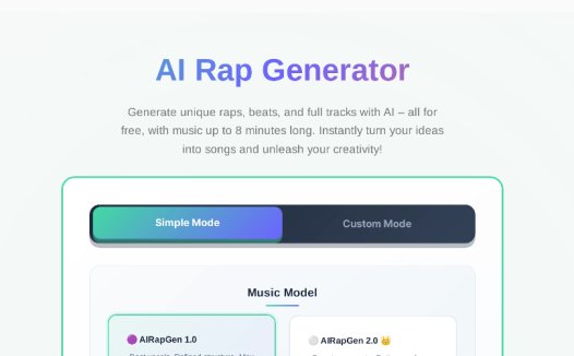AIRapGen:AI说唱生成器,免费生成独特的说唱、节拍和完整曲目