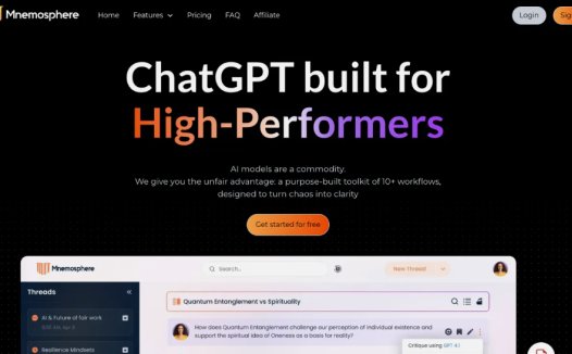 Mnemosphere:AI模型平台,汇集GPT-5、Claude、Gemini等多个模型
