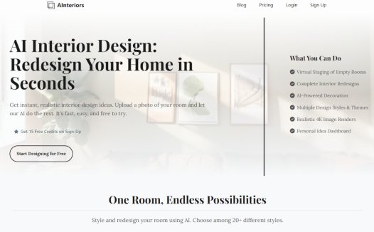 AInteriors:AI室内设计工具,快速获得家居改造方案