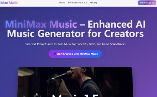 MiniMax Music：AI音乐生成器，可将文本提示转换为定制音乐