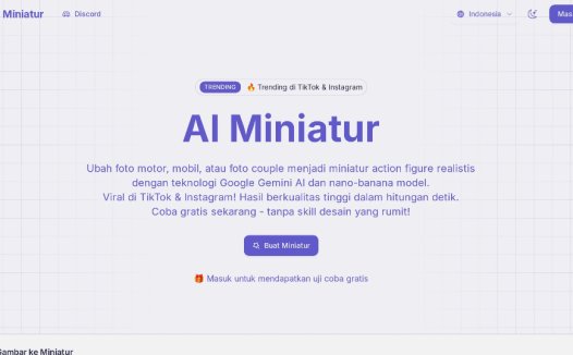 AI Miniatur：AI图片工具，将照片转换为逼真的动作手办微缩模型