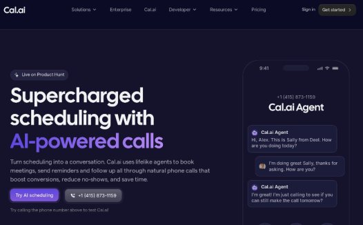 Cal.ai:AI 语音代理工具,通过AI电话自动化安排日程