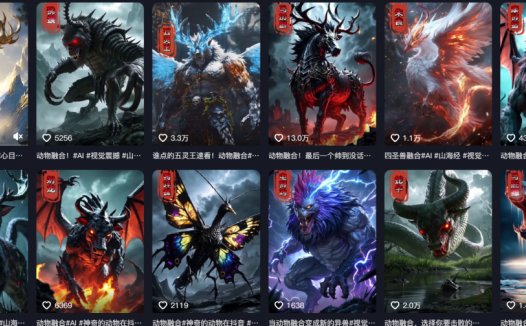 火爆的怪兽融合AI短视频，5分钟学会用Ai制作动物融合变身视频