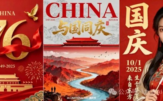 用AI做各类创意国庆海报图，刷爆朋友圈！附10+提示词模板