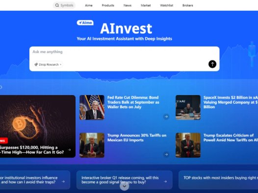 AInvest：投资分析平台，可以自动筛选、分析股票基金的 AI 智能投资助手