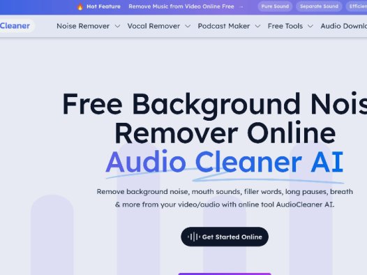 Audio Cleaner AI：AI音频工具，一键去除视频/音频中的背景噪音、口音、停顿等，提升音质