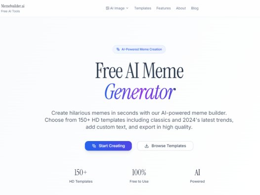 Memebuilder：在线AI图片生成器，提供海量模板和 AI 驱动的编辑工具轻松制作搞笑梗图