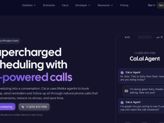 Cal.ai：AI 语音代理工具，通过AI电话自动化安排日程