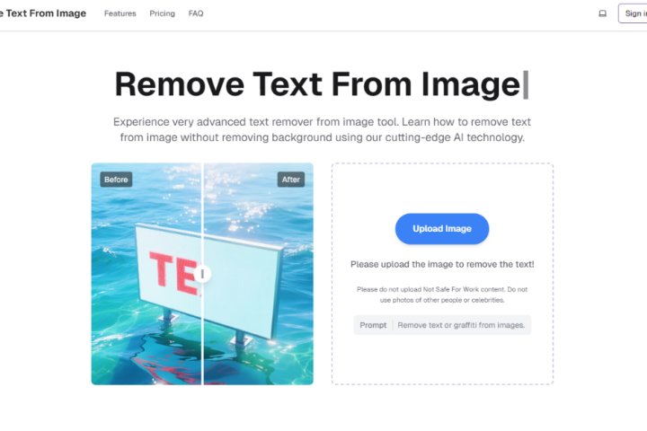 AI Remove Text From Image：AI图像文字去除工具，轻松从图片中移除文字保留背景细节 – AI-人工智能-1ai.net