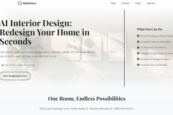 AInteriors：AI室内设计工具，快速获得家居改造方案 – AI-人工智能-1ai.net