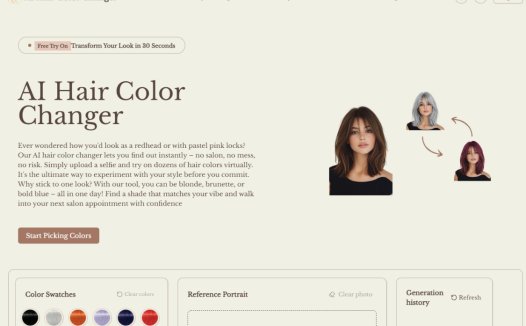 AI Hair Color Changer:AI换发色工具,免费在线体验AI虚拟染发