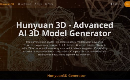 Hunyuan 3D：3D模型生成工具，将文本和图像转化为专业的3D模型
