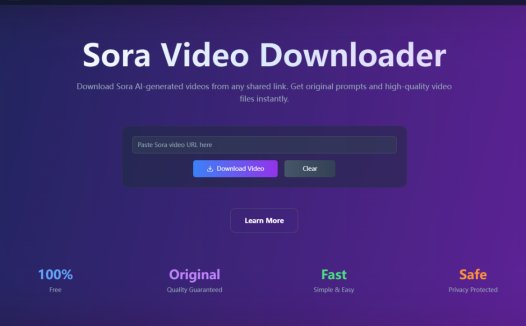 Sora Video Downloader：免费下载Sora AI生成的视频，获取原始提示词和高清视频文件