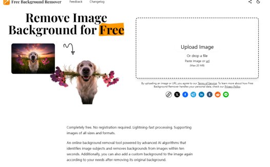 Free Background Remover：在线ai图片背景移除工具，10秒内从图片中精准识别并移除背景