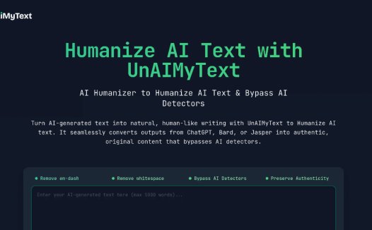 UnAIMyText： AI文本润色工具，绕过AI检测生成自然、人性化的内容
