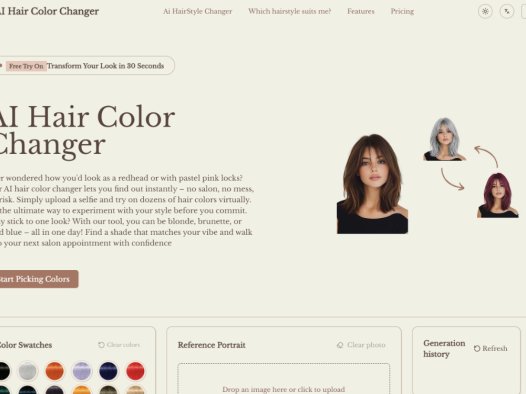 AI Hair Color Changer：AI换发色工具，免费在线体验AI虚拟染发