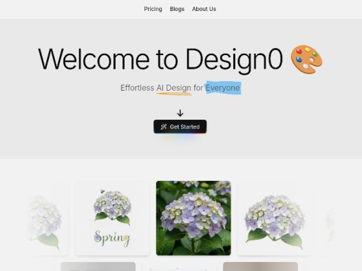 Design0：AI设计工具，提供文字生成图片、智能图像编辑、内置元素库等功能