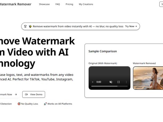 AI Video Watermark Remover：AI技术快速移除视频水印工具，支持TikTok、YouTube、Instagram等平台