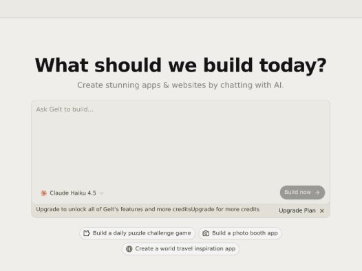 Gelt.dev：通过AI聊天，快速构建出色的应用程序和网站