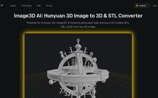 Image3D AI:AI图像转3D工具,可将2D图像快速转换为高质量3D模型