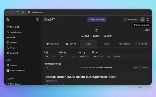OpenAI 正测试 ChatGPT 群聊功能，支持文件上传与图像生成