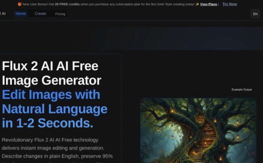 Flux 2 AI：免费AI图像生成器，提供高精度图像生成和多图故事创作功能