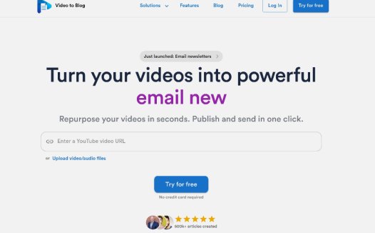 Video to Blog:视频转文本工具,可将视频、音频文件快速转换为 SEO 优化的博客文章