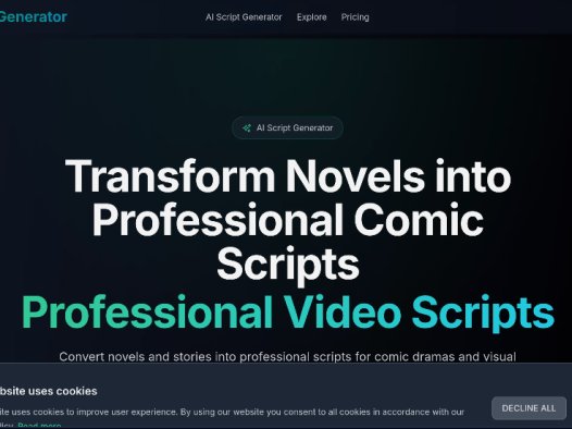 AIScriptGenerator：AI脚本生成器，一键将小说转换为专业漫画脚本