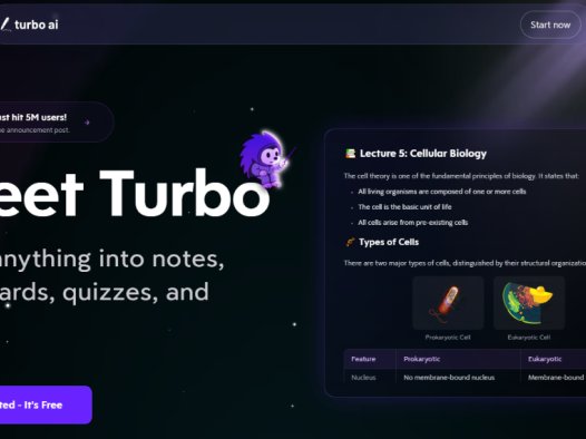 Turbo AI：AI笔记应用，可将音频、视频和文本转化为优质学习材料