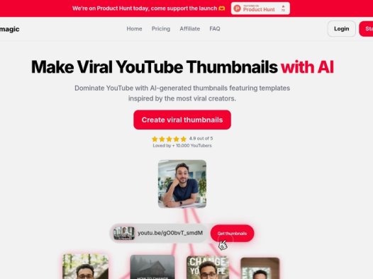 Thumbmagic:AI缩略图生成器,可在几秒钟内创建出专业的缩略图
