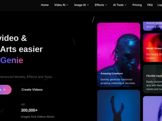 VGenie：AI驱动的创作平台，提供视频、图像、特效和工具