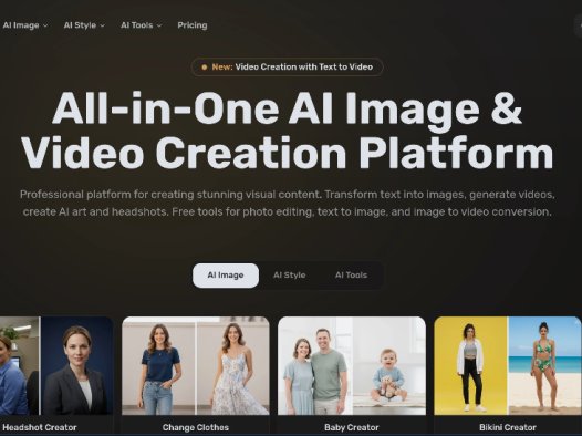 AiPose：一体化AI平台，提供AI图像生成、AI视频制作、AI照片编辑等多种功能