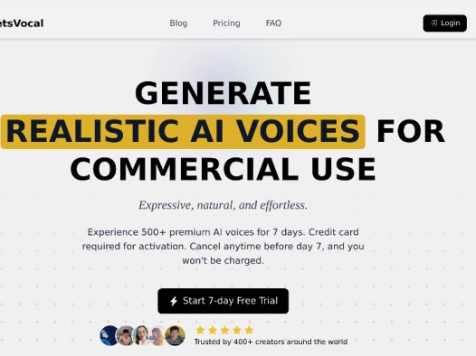 LetsVocal：提供逼真AI语音生成，支持多种语言和口音