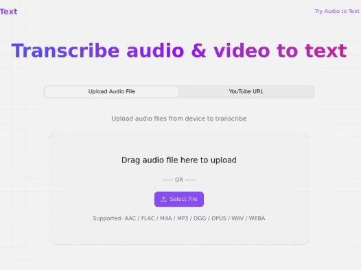 Audio to Text：音频转文本工具，利用AI快速准确地将音频、视频转换为文本