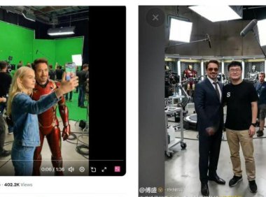 AI爆款视频拆解教程,用AI做探班好莱坞片场打卡合影视频