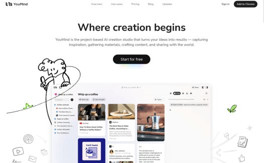 YouMind：AI内容创作和信息整理平台，一个找资料和写稿子的AI工具