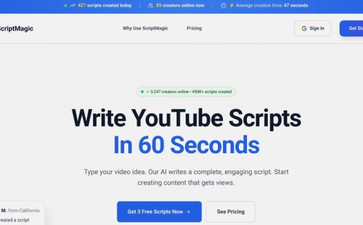 ScriptMagic:AI视频脚本生成工具,快速生成视频脚本