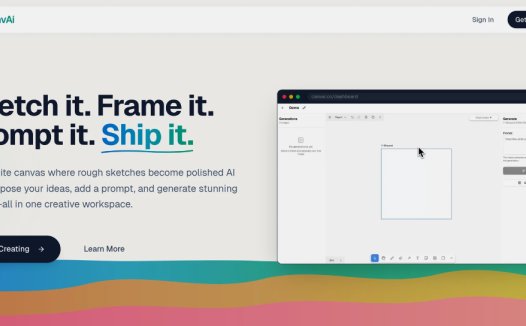 CanvAi：将草图转化为AI图像的创作工具，提供无限画布、绘画构图、风格预设，快速生成高分辨率图像