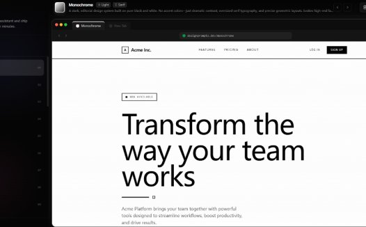 Design Prompts:AI设计工具,通过提示词快速生成统一的界面风格